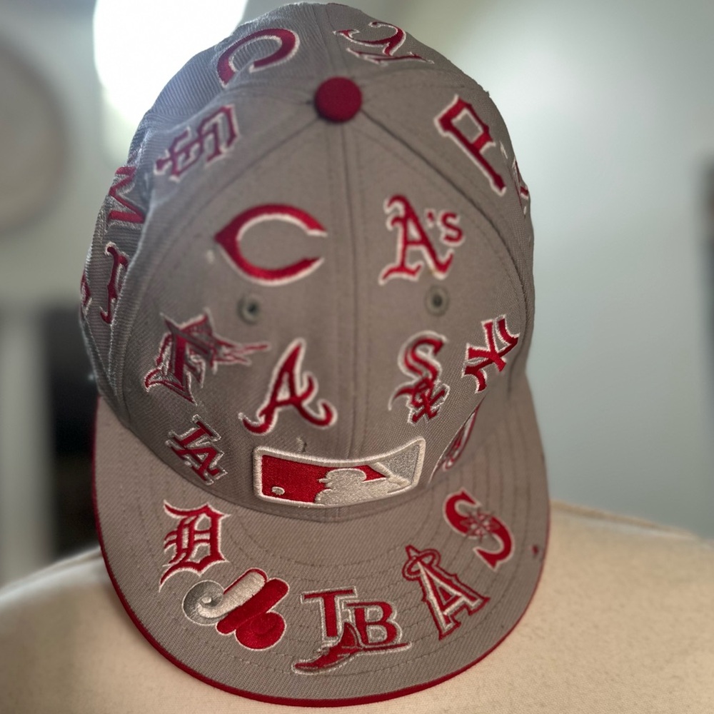 New Era Gray and Red Cap
